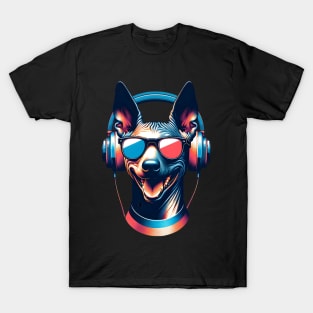 American Hairless Terrier Smiling DJ: Grooving Without Fur T-Shirt